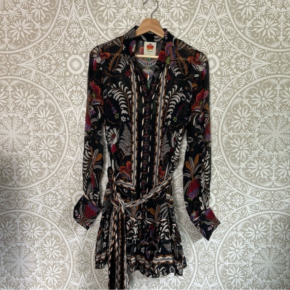 Farm Rio Classic Garden Black Floral Dress - Picture 2 of 6